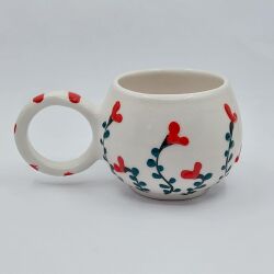 KIRMIZI ÇİÇEK - 3D-BALONCUK KUPA - 3D - 