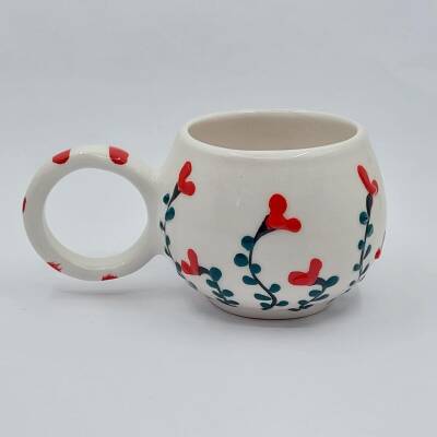 KIRMIZI ÇİÇEK - 3D-BALONCUK KUPA - 3D - 1