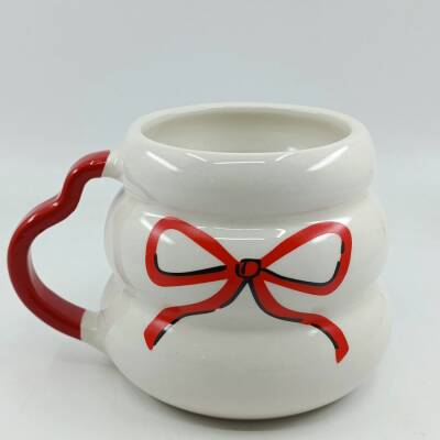 KIRMIZI EL ÇİZİMİ KURDELE-KOVAN KUPA - KIRMIZI SAP - 1