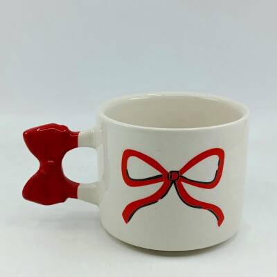 KIRMIZI EL ÇİZİMİ KURDELE-KURDELE KUPA - KIRMIZI SAP - 1