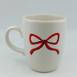 KIRMIZI EL ÇİZİMİ KURDELE-OVAL KUPA - TRANSPARAN SAP - 