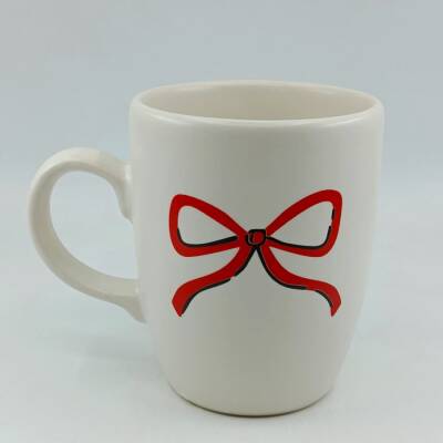 KIRMIZI EL ÇİZİMİ KURDELE-OVAL KUPA - TRANSPARAN SAP - 1