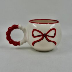 KIRMIZI EL ÇİZİMİ KURDELE-PUF KUPA - KIRMIZI SAP KIRMIZI TURNET - 