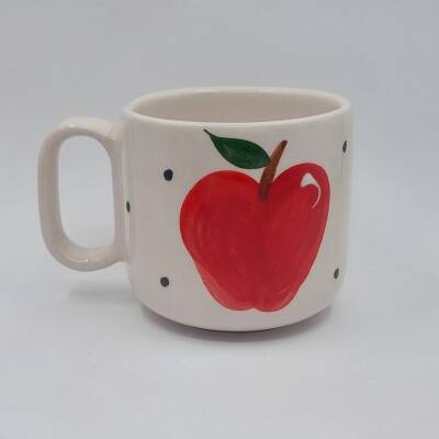 KIRMIZI ELMA - 3D-ARYA ÇAY FİNCANI - 3D - 1