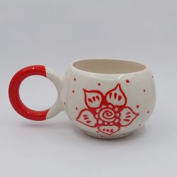 KIRMIZI GÜL ÇİÇEK - 3D-BALONCUK KUPA - 3D - 