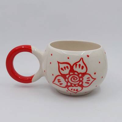 KIRMIZI GÜL ÇİÇEK - 3D-BALONCUK KUPA - 3D - 1
