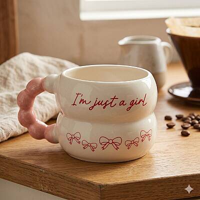 KIRMIZI IM JUST A GİRL-HARMONİ KUPA - PEMBEE SAP - 1