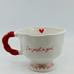 KIRMIZI IM JUST A GİRL-SET-BALERİN KUPA - KIRMIZI SAP - 