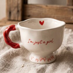 KIRMIZI IM JUST A GİRL-SET-BALERİN KUPA - KIRMIZI SAP - 