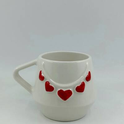 KIRMIZI KABARTMA KALPLER - 3D-DAMLA KUPA - 3D - 1