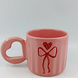KIRMIZI KALP KURDELE-EROS KUPA - PEMBE SAP PEMBE GÖVDE - 