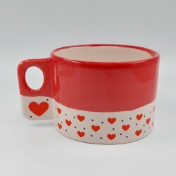 KIRMIZI KALP SİYAH BENEK-POLO KUPA - KIRMIZI ALT - 