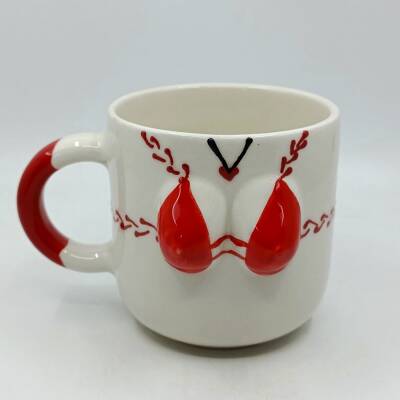 KIRMIZI KALPLİ KOLYE - 3D-3D KABARTMA KUPA - BEREKET KUPA - 1