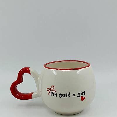 KIRMIZI KURDELE IM JUST A GİRL-AMOUR KUPA - KIRMIZI SAP KIRMIZI TURNET - 1