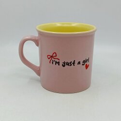 KIRMIZI KURDELE IM JUST A GİRL-İDA KUPA - PEMBE SAP PEMBE GÖVDE SARII İÇ - 