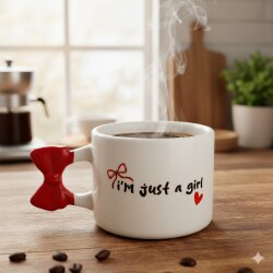 KIRMIZI KURDELE IM JUST A GİRL-KURDELE KUPA - KIRMIZI SAP - 