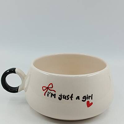 KIRMIZI KURDELE IM JUST A GİRL-LUNA KUPA - SİYAH SAP - 1
