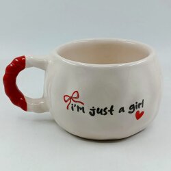 KIRMIZI KURDELE IM JUST A GİRL-TONTİK KUPA - KIRMIZI SAP - 