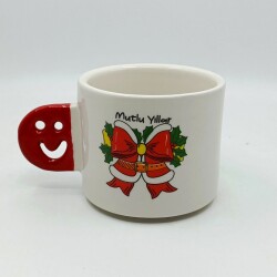 KIRMIZI KURDELE MUTLU YILLAR-SMİLE KUPA - KIRMIZI SAP - 