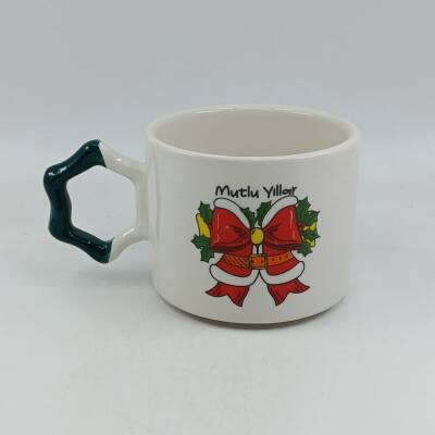 KIRMIZI KURDELE MUTLU YILLAR-YILDIZ KUPA - YEŞİL SAP - 1