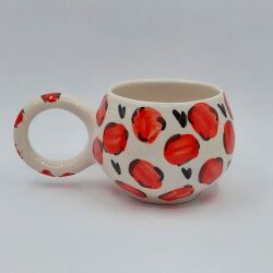 KIRMIZI LEOPAR DESEN - 3D-BALONCUK KUPA - 3D - 