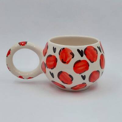 KIRMIZI LEOPAR DESEN - 3D-BALONCUK KUPA - 3D - 1