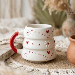 KIRMIZI PAPATYA - 3D-ÇAM KUPA - 3D - 