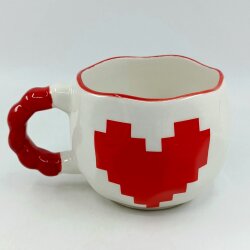 KIRMIZI PİKSEL KALPLER-NİVA KUPA - KIRMIZI SAP KIRMIZI TURNET - 