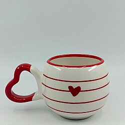 KIRMIZI ŞERİTLİ KALP - 3D-AMOUR KUPA - 3D - 