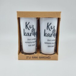 KIZ KARDEŞ-İKİLİ RAKI BARDAĞI - ŞEFFAF - 