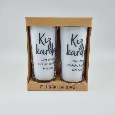 KIZ KARDEŞ-İKİLİ RAKI BARDAĞI - ŞEFFAF - 1