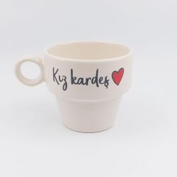 KIZ KARDEŞ KALP-İKİLİ ESPRESSO BARDAĞI - TRANSPARAN - 2