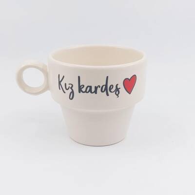 KIZ KARDEŞ KALP-İKİLİ ESPRESSO BARDAĞI - TRANSPARAN - 2