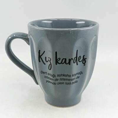 KIZ KARDEŞ-KAMPANYALI KUPA - UZUN FORM GRİ - 1