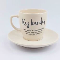 KIZ KARDEŞ-KLASİK TÜRK KAHVESİ FİNCANI - TRANSPARAN - 