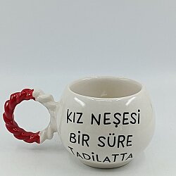 KIZ NEŞESİ BİR SÜRE TADİLATTA-BALONCUK KUPA - KIRMIZI SAP - 