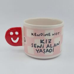 KIZ SENİ ALAN YAŞADI-SMİLE KUPA - KIRMIZI SAP - 
