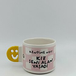 KIZ SENİ ALAN YAŞADI-SMİLE KUPA - SARI SAP - 