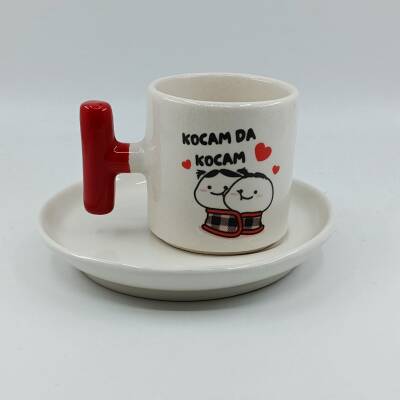 KOCAM DA KOCAM-T TÜRK KAHVESİ FİNCANI - KIRMIZI SAP - 1