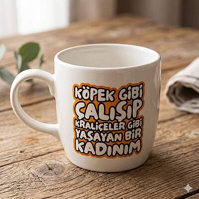 KÖPEK GİBİ ÇALIŞIP-BODUR KUPA - TRANSPARAN - 1