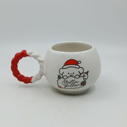 KÖPEKÇİK MUTLU YILLAR-BALONCUK KUPA - KIRMIZI SAP - 