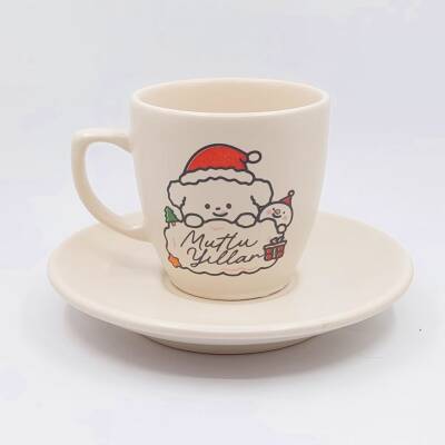 KÖPEKÇİK MUTLU YILLAR-KLASİK TÜRK KAHVESİ FİNCANI - TRANSPARAN GÖVDE - 1