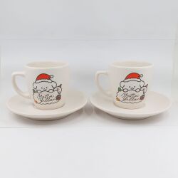 KÖPEKÇİK MUTLU YILLAR-SİLİNDİR METAL KUTU - İKİLİ TÜRK KAHVESİ FİNCANI TRANSPARAN SAP - 