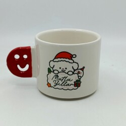 KÖPEKÇİK MUTLU YILLAR-SMİLE KUPA - KIRMIZI SAP - 