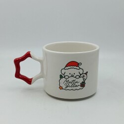 KÖPEKÇİK MUTLU YILLAR-YILDIZ KUPA - KIRMIZI SAP - 