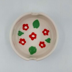 KÜÇÜK KIRMIZI PAPATYALAR - 3D-YUVARLAK KÜÇÜK KÜLLÜK - TRANSPARAN - 