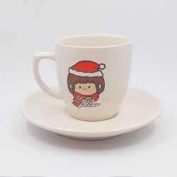 KÜÇÜK KIZ MUTLU YILLAR-KLASİK TÜRK KAHVESİ FİNCANI - TRANSPARAN GÖVDE - 