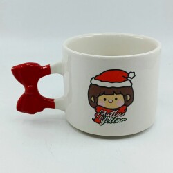 KÜÇÜK KIZ MUTLU YILLAR-KURDELE KUPA - KIRMIZI SAP - 