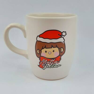 KÜÇÜK KIZ MUTLU YILLAR-OVAL KUPA - TRANSPARAN SAP - 1