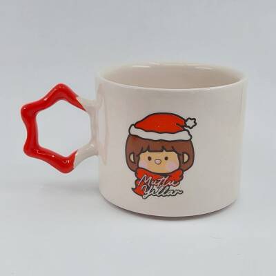 KÜÇÜK KIZ MUTLU YILLAR-YILDIZ KUPA - KIRMIZI SAP - 1